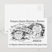 Carte Postale typographie publicitaire française vintage (Devant / Derrière)