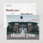 Carte Postale Typographie Rose Tendance Remerciement de Diplôme (Devant / Derrière)