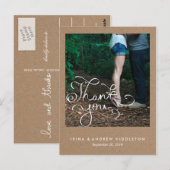 Carte Postale Typographie Rustique Merci Kraft (Devant / Derrière)