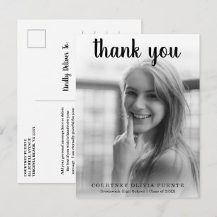 Carte Postale Typographie simple en gras Graduation moderne
