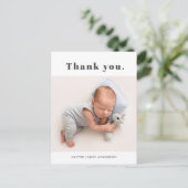 Carte Postale Typographie simple Gras Merci photo bébé (Debout devant)