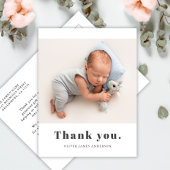 Carte Postale Typographie simple Gras Merci photo bébé