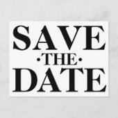 Carte Postale Typographie simple noir et blanc Enregistrez la da (Devant)