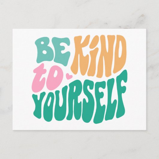 Carte Postale Typographie Soyez Gentil Avec Vous-Même (Devant)