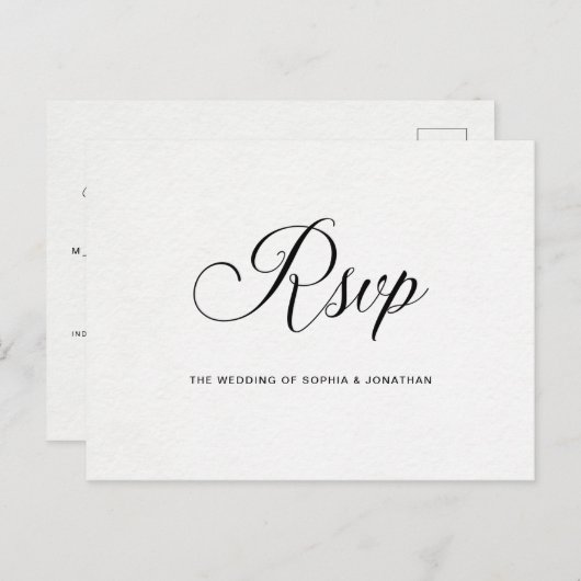 Carte Postale Typographie sur papier aquarelle | Choix De Repas (Devant / Derrière)