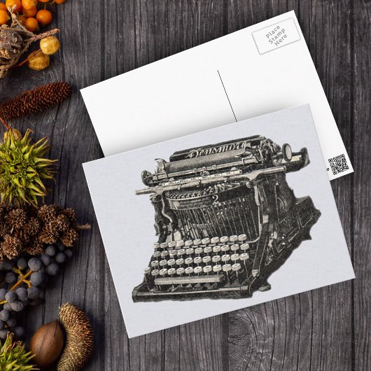 Carte Postale Typographie vintage d'antan noir