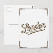Carte Postale Typographie vintage de Londres (Devant / Derrière)