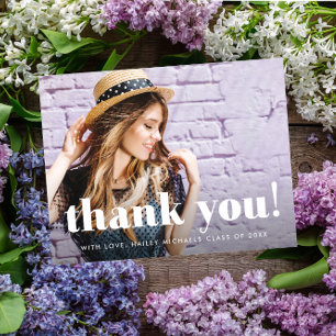 Carte Postale Typographie Whimsical Graduation Merci Photo
