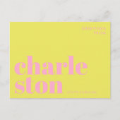Carte postale typographique de Charleston Caroline (Devant)