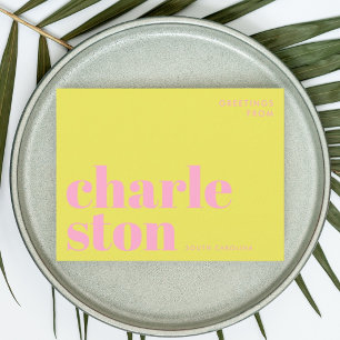 Carte postale typographique de Charleston Caroline