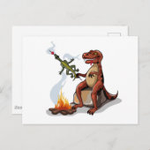 Carte Postale Tyrannosaurus Rex Cuisine Nourriture Au-Dessus D'U (Devant / Derrière)