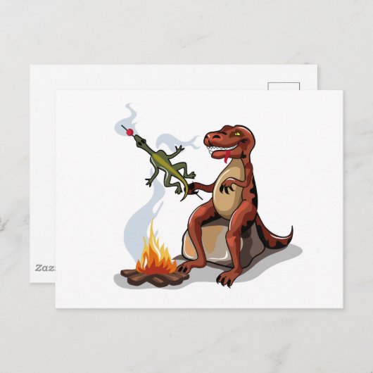 Carte Postale Tyrannosaurus Rex Cuisine Nourriture Au-Dessus D'U (Devant / Derrière)