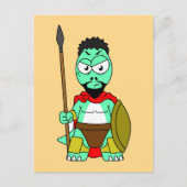 Carte Postale Tyrannosaurus Rex déguisé en Leonidas. (Devant)