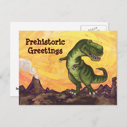 Carte Postale Tyrannosaurus Rex Écriture Stuart (Devant / Derrière)