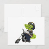 Carte Postale Tyrannosaurus Rex Motocyclette (Devant / Derrière)