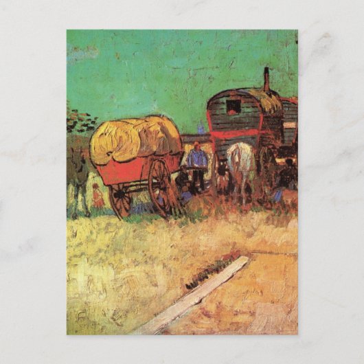 Carte Postale Tziganes avec caravanes par Vincent van Gogh (Devant)