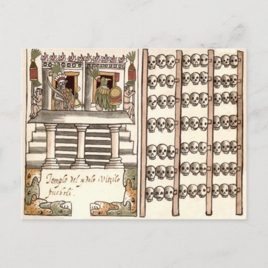 Carte Postale Tzompantli Crâne Rack Aztec Temple (Devant)