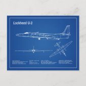 Carte Postale U-2 Dragon Lady - Plan directeur de l'avion AD (Devant)