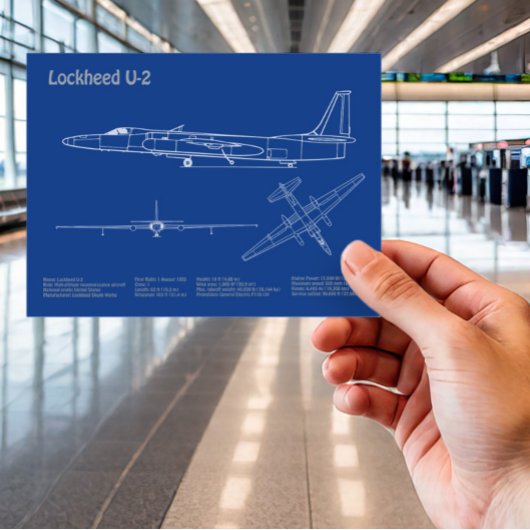 Carte Postale U-2 Dragon Lady - Plan directeur de l'avion AD