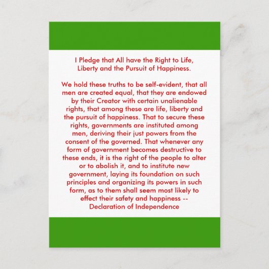 Carte Postale ! ! U Créer une déclaration d'indépendance (Devant)