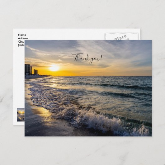 Carte postale U de Pensacola Splashing Waves Sunri (Devant / Derrière)