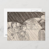 Carte Postale U est pour parapluie (Devant / Derrière)