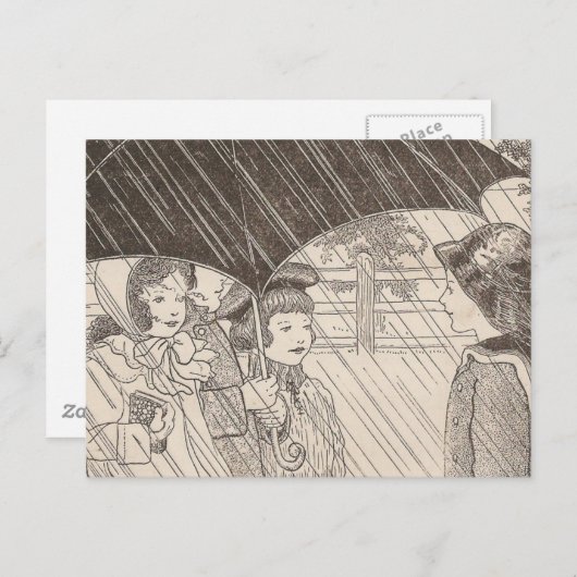 Carte Postale U est pour parapluie (Devant / Derrière)