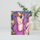 Carte Postale U est pour Unicorn (Debout devant)