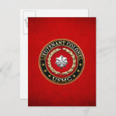 Carte Postale U.S. Marines : Lieutenant-colonel (USMC LtCol) [3D (Devant / Derrière)