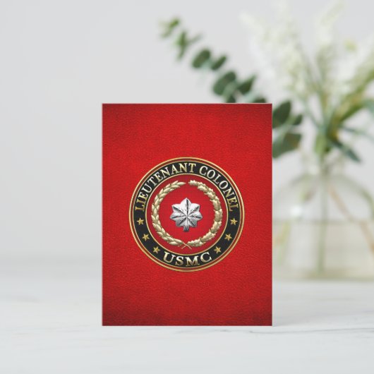 Carte Postale U.S. Marines : Lieutenant-colonel (USMC LtCol) [3D (Debout devant)