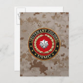 Carte Postale U.S. Marines : Lieutenant-colonel (USMC LtCol) [3D (Devant / Derrière)