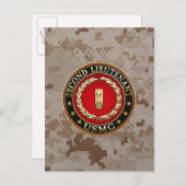 Carte Postale U.S. Marines: second lieutenant (USMC 2ndLt) [3D] (Devant / Derrière)