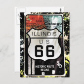 Carte Postale U.S. ROUTE 66 Symbole de l'Illinois (Devant / Derrière)