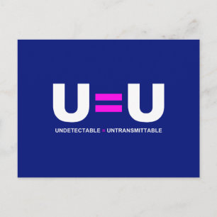 Carte Postale U=U VIH non détectable égale non transmettable