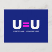 Carte Postale U=U VIH non détectable égale non transmettable (Devant)