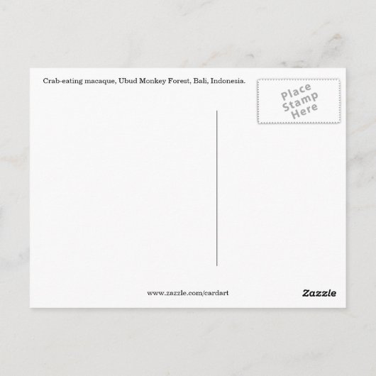 Carte Postale ubud macaque (Dos)