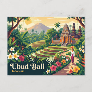 Carte Postale Ubud vintage Bali Indonésie
