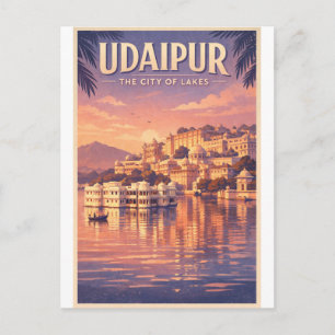 Carte Postale Udaipur, Inde, dans un voyage rétro classique