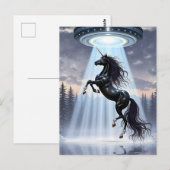 Carte Postale UFO Abduction of a Gorgeous Black Unicorn (Devant / Derrière)