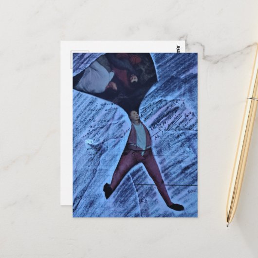 Carte Postale Ugh Computation Math Mixed Media Collage (Devant/Arrière en situation)