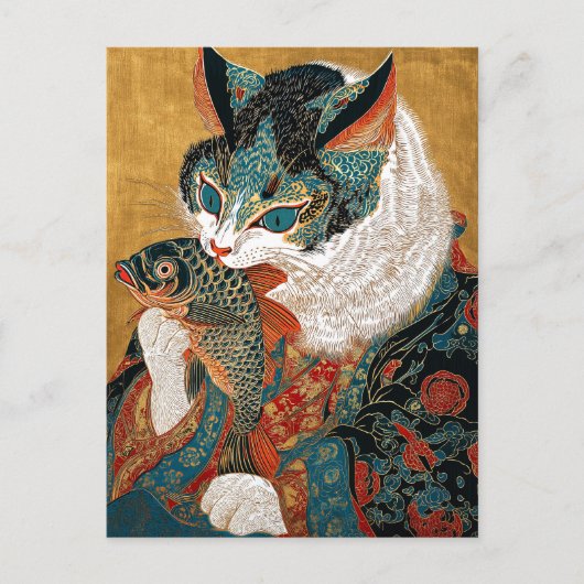Carte Postale Ukiyo-e Cat | Art japonais (Devant)