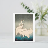 Carte Postale Ukiyoe - Aigrettes en neige (Debout devant)