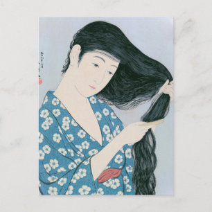 Carte Postale Ukiyoe [Goyo] Peignage des cheveux