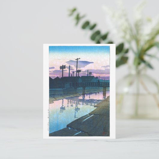 Carte Postale ukiyoe - hasui - C02 - Kiba at Dusk - (Debout devant)