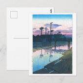 Carte Postale ukiyoe - hasui - C02 - Kiba at Dusk - (Devant / Derrière)