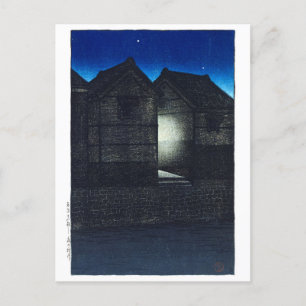 Carte Postale ukiyoe - hasui - C04 - La rivière Shinkawa la nuit