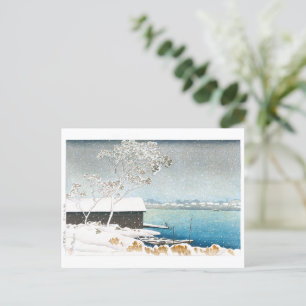 Carte Postale ukiyoe - hasui - C11 - Shirahige en neige -