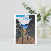 Carte Postale ukiyoe [hasui] C13 Automne au Spa Arayu (Debout devant)