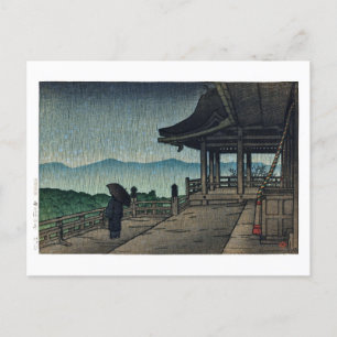 Carte Postale ukiyoe [hasui] C19 Temple Kiyomizu en pluie