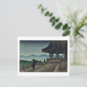 Carte Postale ukiyoe [hasui] C19 Temple Kiyomizu en pluie (Debout devant)